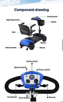 Electric Mobility Scooter Folding 300W 5MPH Tranport Power Wheelchair