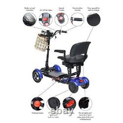Electric Motorized Wide Chair Medical Scooter, Mobility Up To 25 Miles Blue
