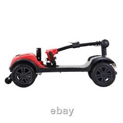 Electric Power Wheelchair Red Lightweight 4 Wheel 5 MPH Ten Mile Battery Range