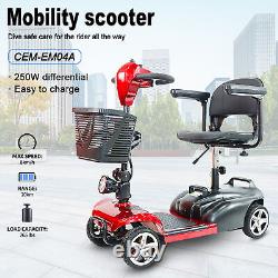 Electric Wheelchair 4 Wheel Mobility Scooter for Adults with LED Headlight BaskeAb