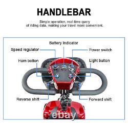 Electric Wheelchair 4 Wheel Mobility Scooter for Adults with LED Headlight BaskeAb