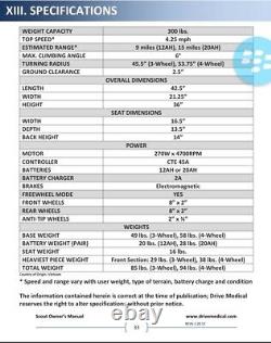Electric Wheelchair Mobility Scooter, Scout 4-Wheel By Drive Medical