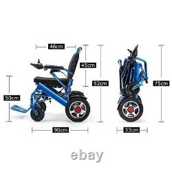 Electric Wheelchair, Portable Motorized Foldable Power Wheelchair Scooter Blue