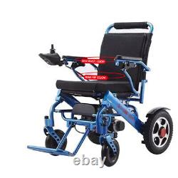 Electric Wheelchair, Portable Motorized Foldable Power Wheelchair Scooter Blue