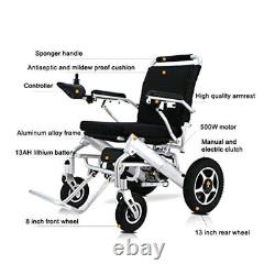 Electric Wheelchair Portable Motorized Foldable Power Wheelchair Scooter Silver