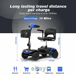 FOLD AND TRAVEL Electric 4 wheel Mobility Scooter Power Wheel chair Lightweight