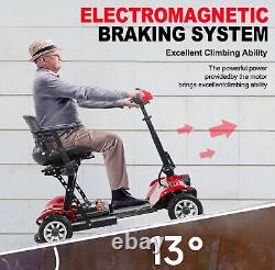 Foldable Electric Powered Wheelchair 4 Wheel Portable Motorized Mobility Scooter