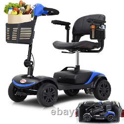 Folding 4 wheel Electric Power Mobility Scooter Travel Wheel Chair+ Extra Bag US