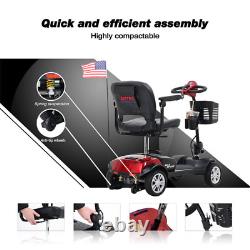 Folding Electric Mobility Scooter 4 Wheel Wheelchair Travel Outdoor Compact 12AH