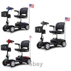 Folding Mobility Electric Scooter Power Wheelchair with LED Light and Cup Holder