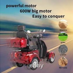 Heavy Duty 4 Wheels Electric Mobility Scooter 500lbs Capacity All Terrain Senior