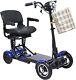 Lynx-(blue) Foldable 4 Wheel Mobility Scooter For Seniors Battery Powered Weight