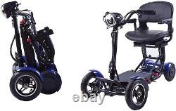 LYNX-(Blue) Foldable 4 Wheel Mobility Scooter for Seniors Battery Powered Weight