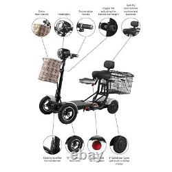 Lightweight Compact Electric Mobility Power Scooter, Free Front Basket White
