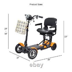 Lightweight Electric Power Scooter Premium Wide Seat Up To 12 Miles Gold Color