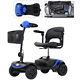 Metro 4 Wheel Mobility Scooter Wheelchair Compact For Travel Run On Battery Blue
