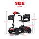 Metro Foldable 4-wheel Mobility Scooter Electric Wheelchair Lightweight Red