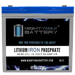 Mighty Max 12V 55AH Lithium Battery Replacement for Electric WheelChair Scooters