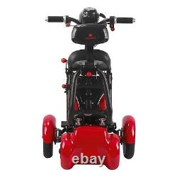 Mobility Scooter Foldable Lightweight Mobility Electric Power Wheelchair Red
