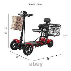 Mobility Scooter Foldable Lightweight Mobility Electric Power Wheelchair Red