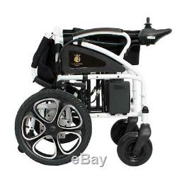 Power Electric Wheelchair Motorized Power Wheelchairs Folds Lightweight (Black)