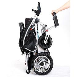 Premium Leather Cushion Heavy Duty Electric Power Wheelchair 330lbs Load Black