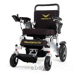 Premium Leather Cushion Heavy Duty Electric Power Wheelchair 330lbs Load Black