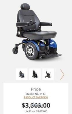 Pride Mobility Jazzy Elite 14 Electric Wheelchair Scooter Blue