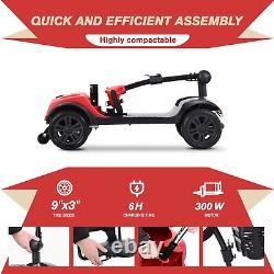 Red Folding 4 wheel Electric Power Mobility Scooter Travel WheelChair M1 Lite