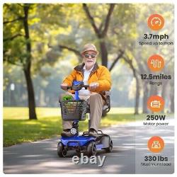 SACVON 4 Wheels Mobility Scooter with Cane Holder, Electric Folding Wheelchair