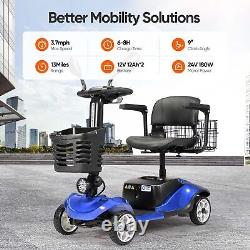 Senior 4 Wheeled Electric Mobility Scooter Wheelchair Ebike +Basket Mirror+Brake