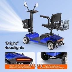 Senior 4 Wheeled Electric Mobility Scooter Wheelchair Ebike +Basket Mirror+Brake