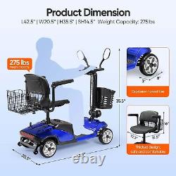 Senior 4 Wheeled Electric Mobility Scooter Wheelchair Ebike +Basket Mirror+Brake