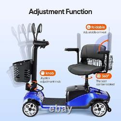 Senior 4 Wheeled Electric Mobility Scooter Wheelchair Ebike +Basket Mirror+Brake