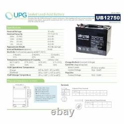 UPG UB12750 12V 75AH Group 24 Battery Scooter Wheelchair Golf Cart Electric DC