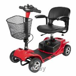 US folding 4 wheel electric powered mobility scooter wheelchair for adults red