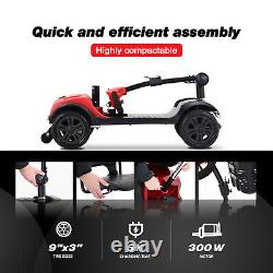 USA 4 Wheel Mobility Scooter Powered Wheelchair Electric Device Compact Travel