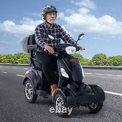 VEVOR Heavy Duty 4-Wheel Mobility Scooters 31 Miles 3-Speed 800W 500lbs Capacity