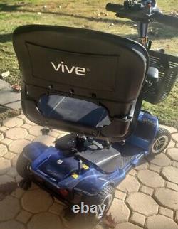 Vive 4 Wheel Electric Powered Heavy Duty Compact Wheelchair Device Blue