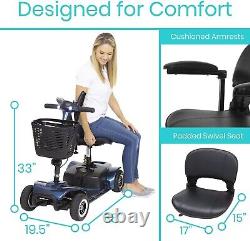 Vive 4 Wheel Electric Powered Heavy Duty Compact Wheelchair Device Blue