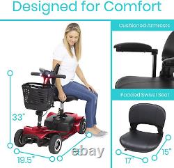 Vive 4 Wheel Mobility Scooter Electric Powered Wheelchair Device Compact Hea