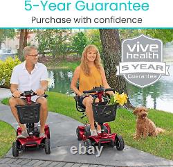 Vive 4 Wheel Mobility Scooter Electric Powered Wheelchair Device Compact Hea