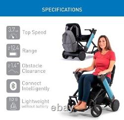 WHILL Model F Smart EV-Folding Electric Travel Power Wheelchair with App Blue