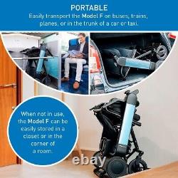 WHILL Model F Smart EV-Folding Electric Travel Power Wheelchair with App Blue