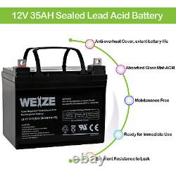 Weize 12V 35Ah U1 Batteries Electric Wheelchair Scooter Pair 2