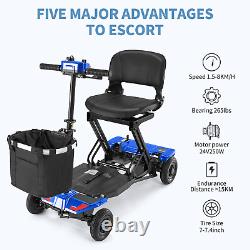 2023 Scooter de mobilité pliant à 4 roues, fauteuil roulant électrique, dispositif de voyage
