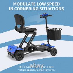 2023 Scooter de mobilité pliant à 4 roues, fauteuil roulant électrique, dispositif de voyage