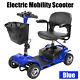 4 Roues Mobilité Scooter Power Wheel Chaise Appareil Électrique Compact Travel Blue