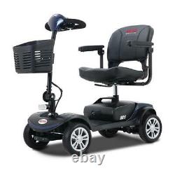 4 Wheel Mobility Scooter Electric Powered Wheelchair Device 265lbs Poids Bleu