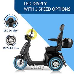 800W 60V 20AH Scooter de Mobilité à Trois Roues Batterie Fauteuil Roulant pour Personnes Âgées Noir